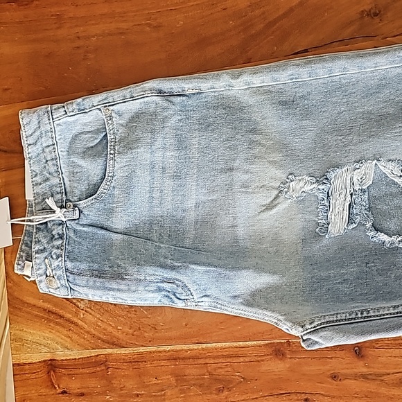 Papaya High-Rise Straight Distressed Denim Jeans Size 11 - Picture 6 of 11